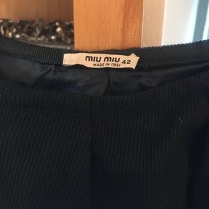 Miu Miu Black Wool Skirt